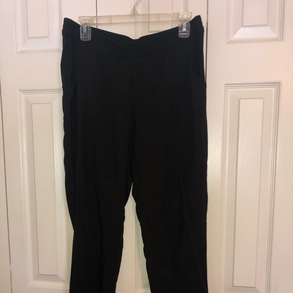 Black straight leg pants